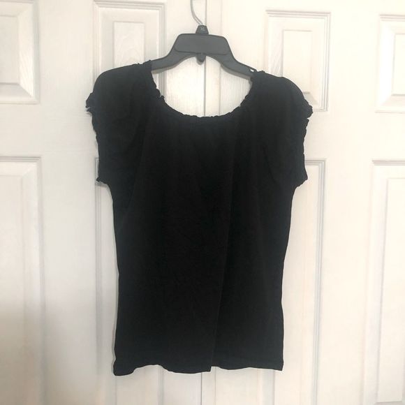 Grace black ruffle chest top size L - Picture 2 of 2